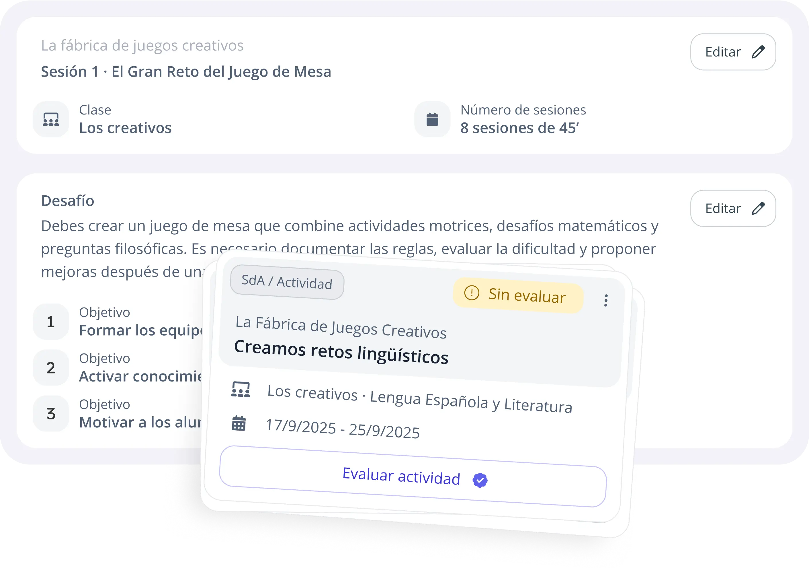 Imagen de la sección de creación de situaciones de aprendizaje