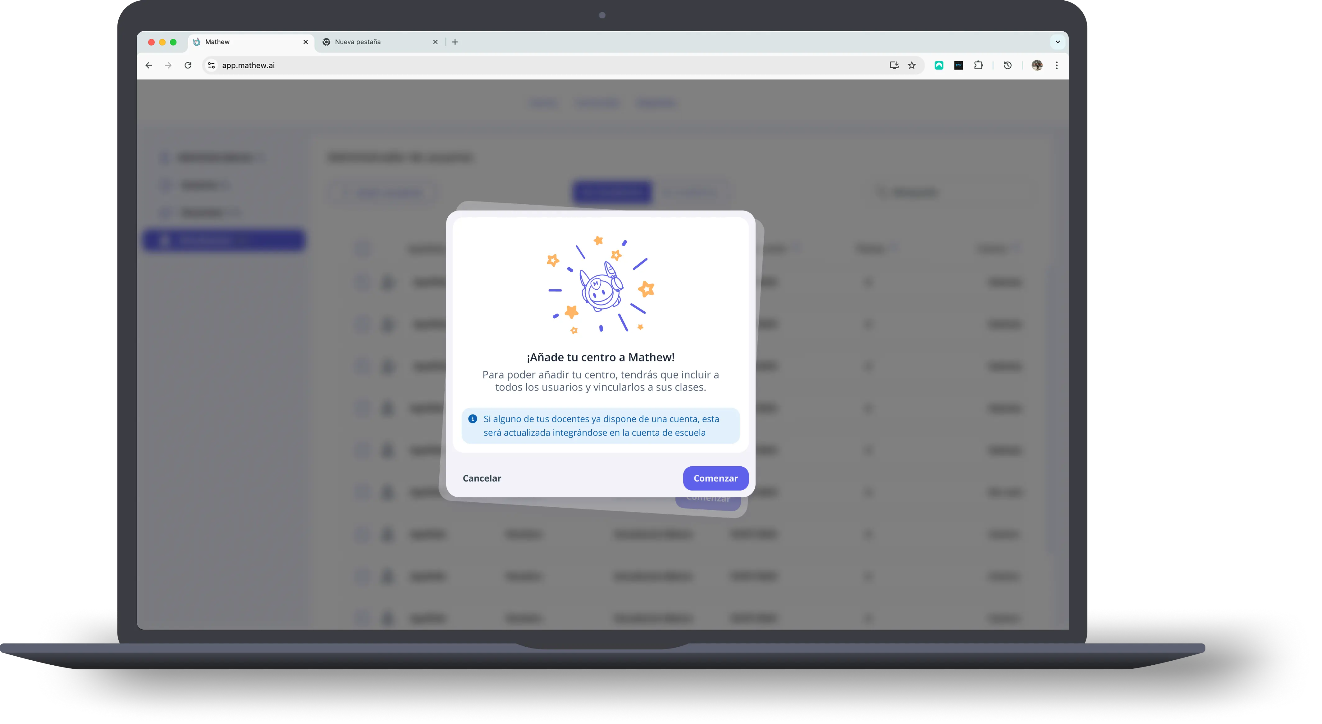 Mockup of Mathew application